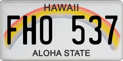 HI license plate FHO537