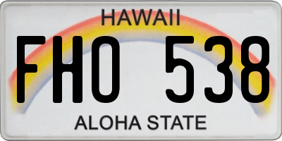 HI license plate FHO538