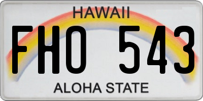 HI license plate FHO543