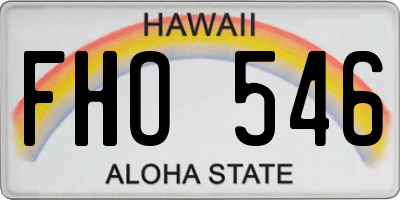 HI license plate FHO546