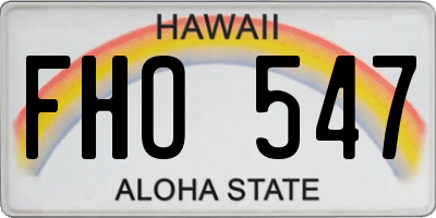 HI license plate FHO547