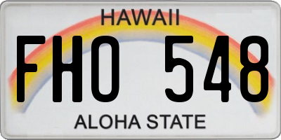 HI license plate FHO548