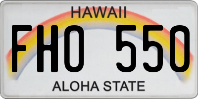 HI license plate FHO550