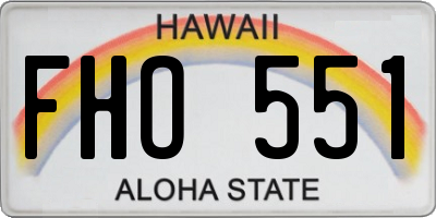 HI license plate FHO551