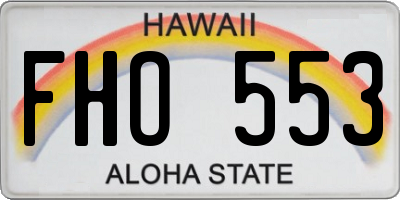 HI license plate FHO553