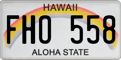 HI license plate FHO558