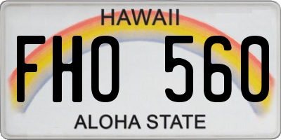 HI license plate FHO560