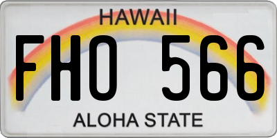 HI license plate FHO566