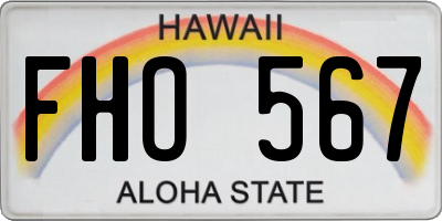 HI license plate FHO567