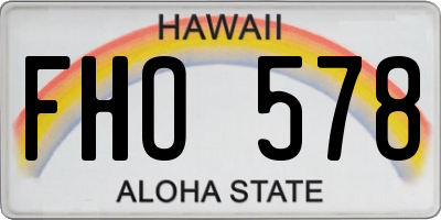 HI license plate FHO578