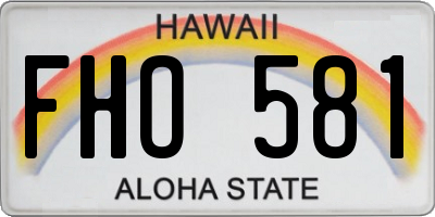 HI license plate FHO581