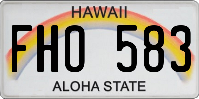 HI license plate FHO583