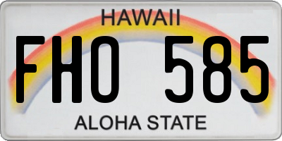 HI license plate FHO585