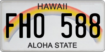 HI license plate FHO588