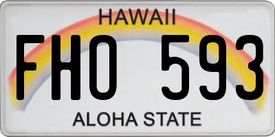 HI license plate FHO593