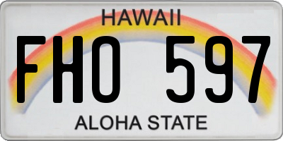 HI license plate FHO597