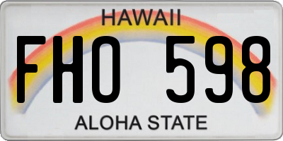 HI license plate FHO598
