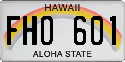 HI license plate FHO601