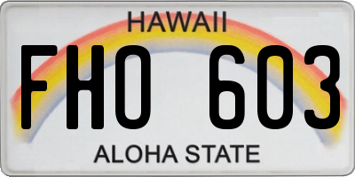 HI license plate FHO603