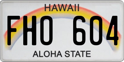 HI license plate FHO604