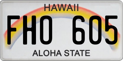 HI license plate FHO605