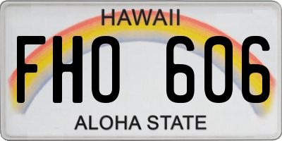 HI license plate FHO606