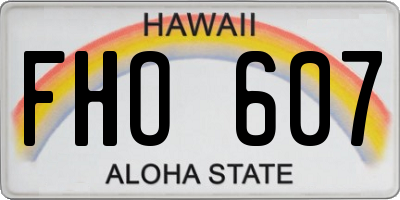 HI license plate FHO607