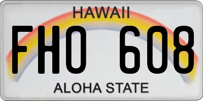 HI license plate FHO608