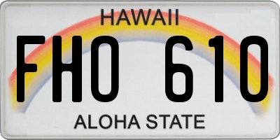 HI license plate FHO610