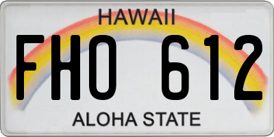 HI license plate FHO612