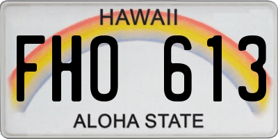 HI license plate FHO613