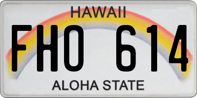 HI license plate FHO614