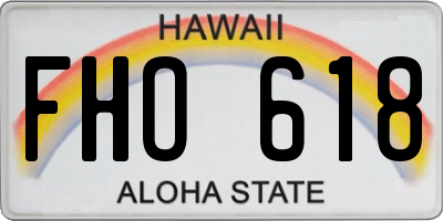 HI license plate FHO618