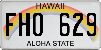 HI license plate FHO629