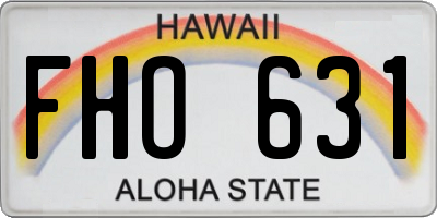 HI license plate FHO631