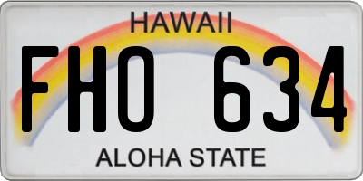HI license plate FHO634