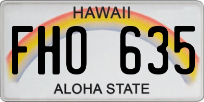 HI license plate FHO635