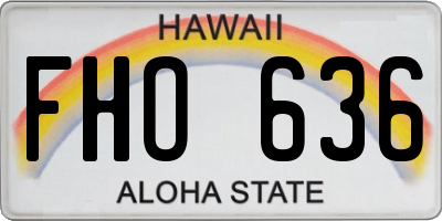 HI license plate FHO636