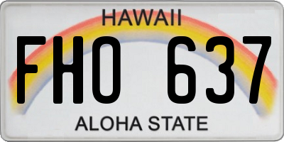 HI license plate FHO637