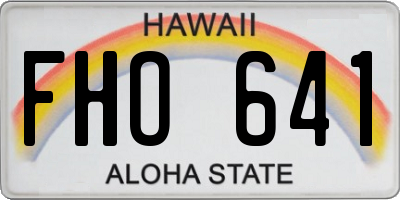 HI license plate FHO641