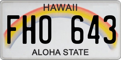 HI license plate FHO643