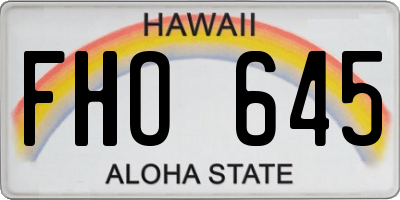 HI license plate FHO645