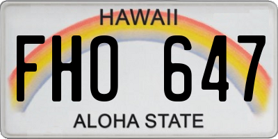 HI license plate FHO647