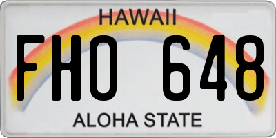 HI license plate FHO648