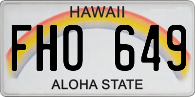 HI license plate FHO649