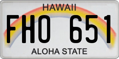 HI license plate FHO651