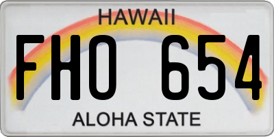 HI license plate FHO654