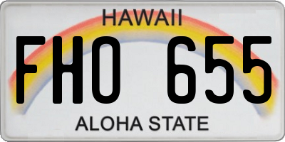 HI license plate FHO655