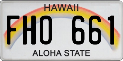 HI license plate FHO661