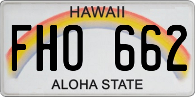 HI license plate FHO662